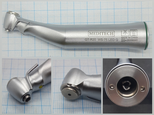 Наконечник микромотора угловой понижающий 20:1 (MEDITECH)  GT-R20 WS-75 LED G